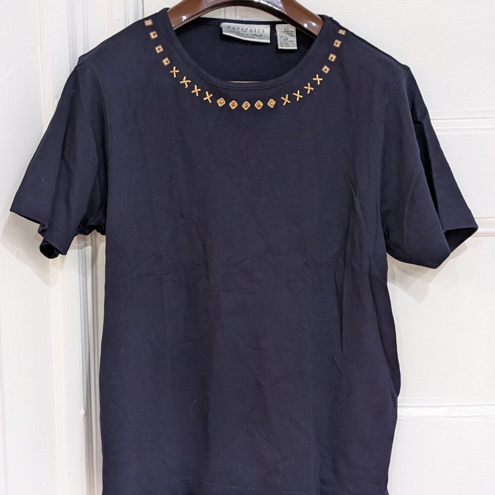 Portraits Northern Lights Vintage Dark Blue Shirt S/P Short Sleeves